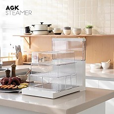 [AGK] 스마트 스티머 3단찜기 AKST-N6000W (레시피북 증정)